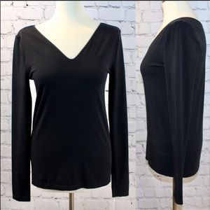 EUC Wolford black V Neck Long Sleeve
